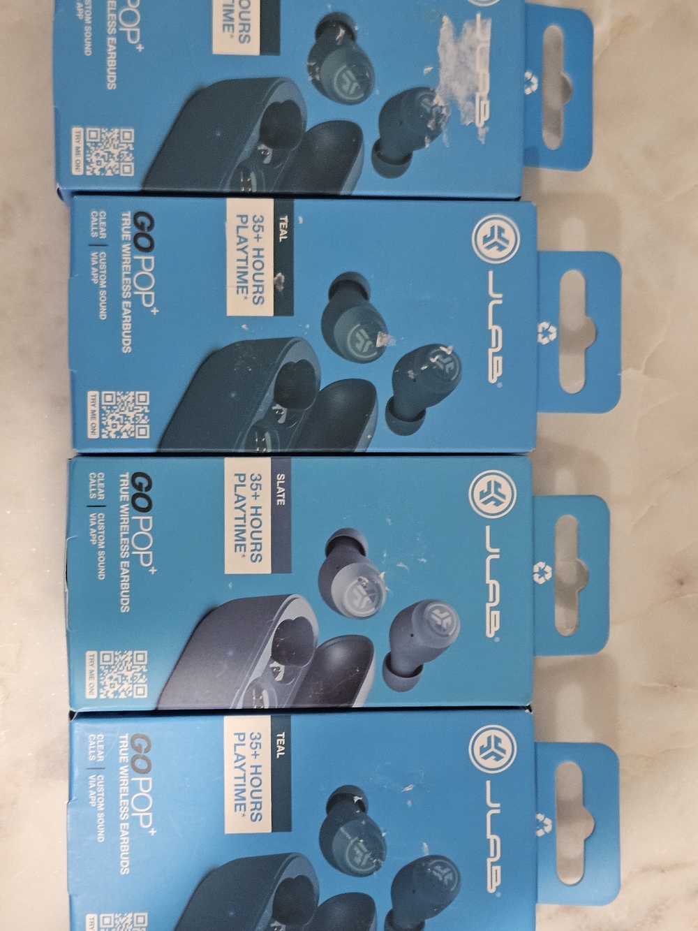 Go Pop+ True Wireless Earbuds in Teal Packaging (Set of 4)
